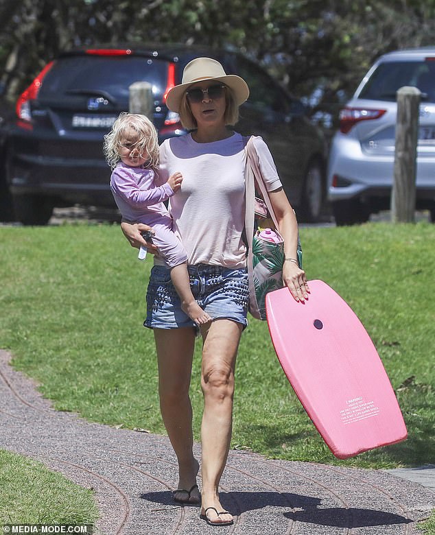 Carrie Bickmore Takes Her Daughter Adelaide To The Beach In Byron Bay 