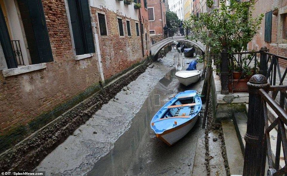 Venice's famous canals dry up for second time in three years